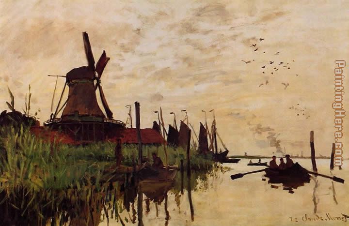 Windmill at Zaandam 1 painting - Claude Monet Windmill at Zaandam 1 art painting